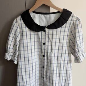 GK Black and White Plaid Blazer